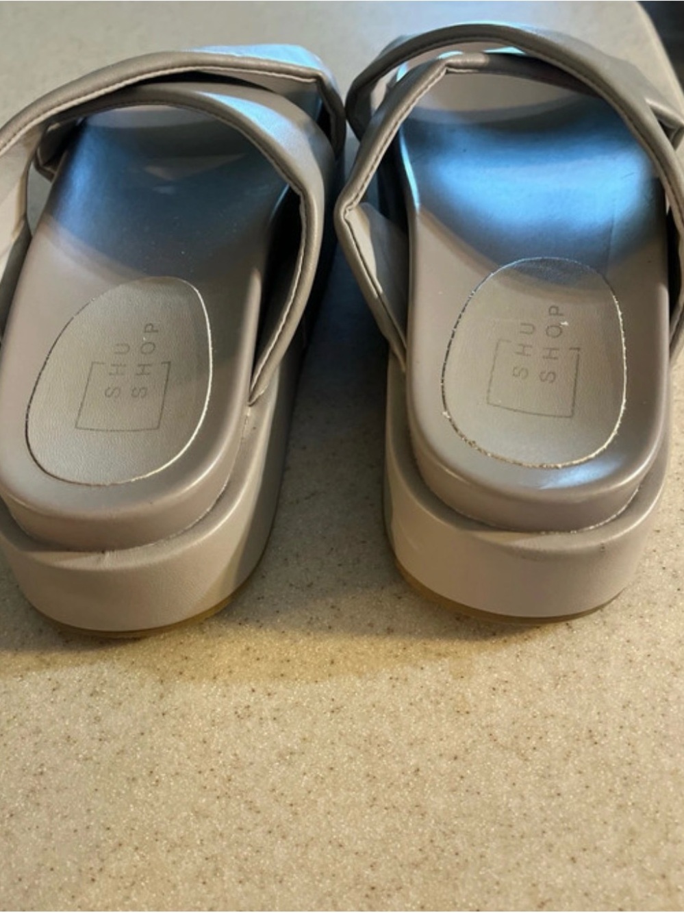 ShuShop Crisscross Slide Sandals in gray - Picture 2 of 6